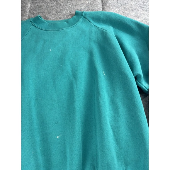 Fruit of the Loom VTG Sweatshirt Crewneck Men's 2X USA Made Blue Cotton Thrashed - Picture 4 of 12
